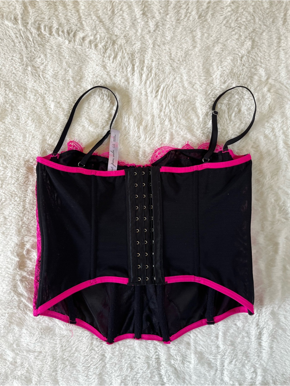 Urban Outfitters Women's Hot Pink Lace Bustier Corset Top - Picture 3 of 5